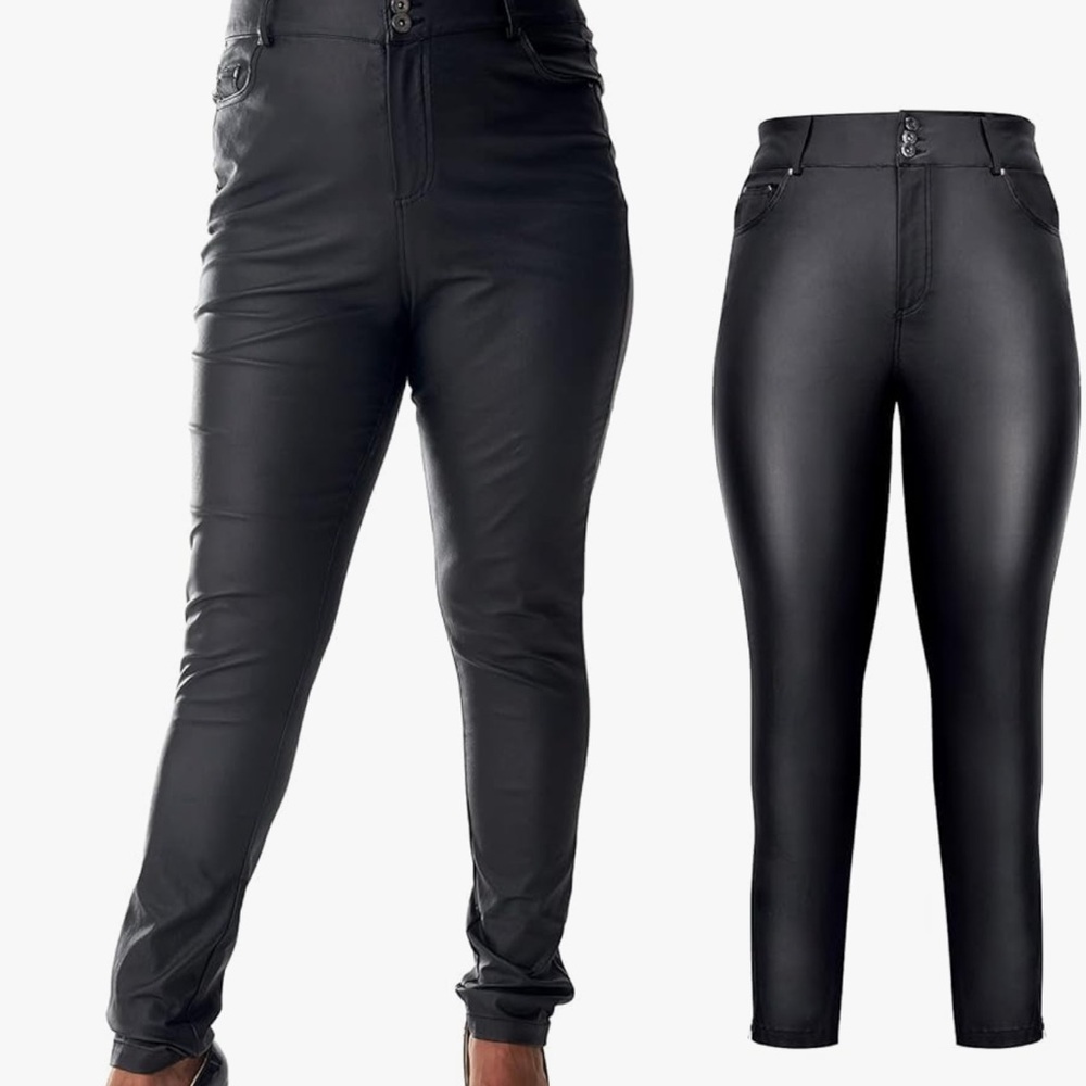 NWT Black Faux Leather High-Waisted Pants